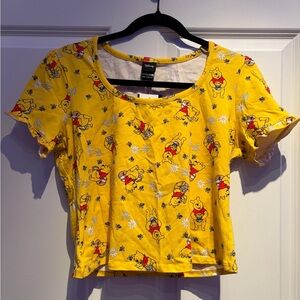 Disney Yellow Winnie the Pooh Crop Top